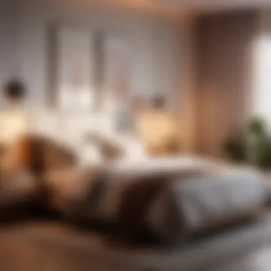 Minimalist bedroom with soft ambient lighting