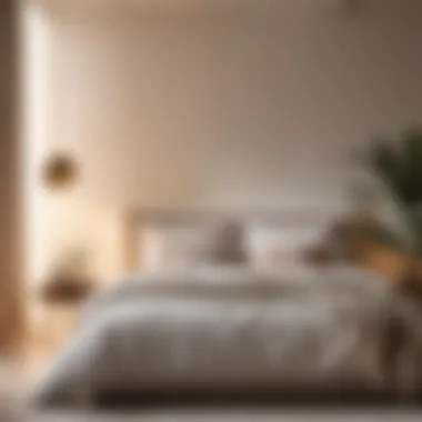 Soft Lighting in Minimalist Bedroom Setting Minimalist Bedroom Setting with Soft Lighting