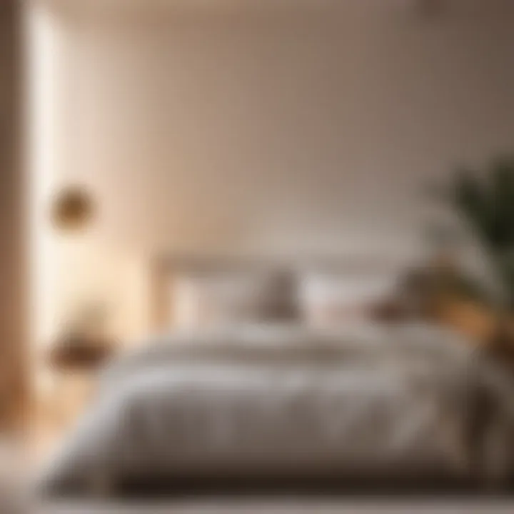 Soft Lighting in Minimalist Bedroom Setting Minimalist Bedroom Setting with Soft Lighting