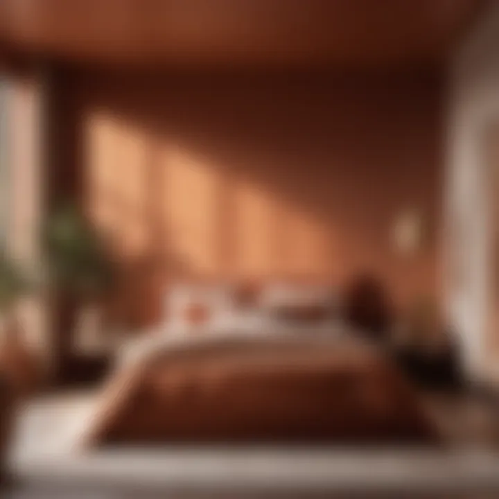 Minimalist Bedroom with Warm Terracotta Accents
