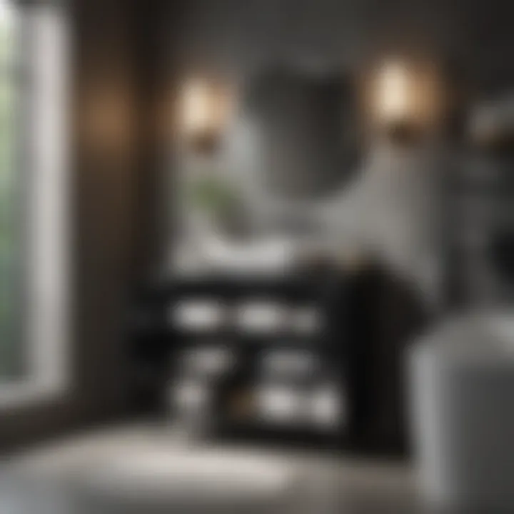 Minimalist black cabinet for bathroom organization