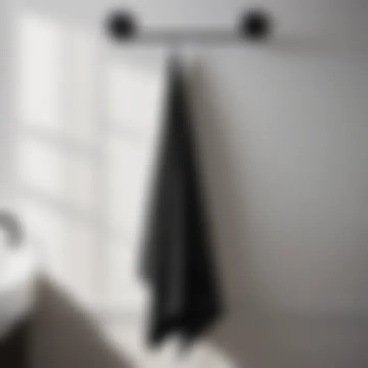 Minimalist Black and White Abstract Hand Towel