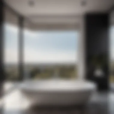 Chic Monochrome Bathtub Surround Minimalist black and white bathtub surround