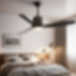 Minimalist Ceiling Fan in Modern Bedroom