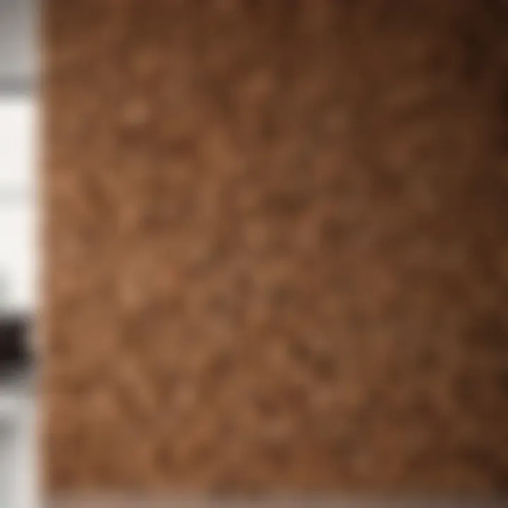 Minimalist cork panel for bedroom walls