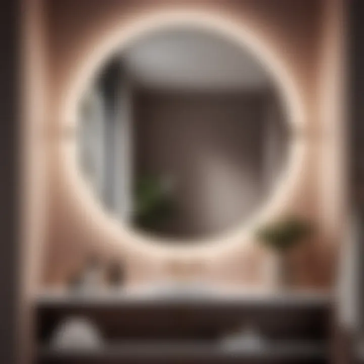 Minimalist Design Round Tilt Bathroom Mirror