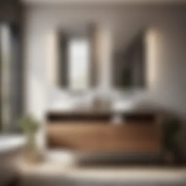 Simplicity Defined: Floating Double Vanity Minimalist Floating Double Bathroom Vanity with Vessel Sinks
