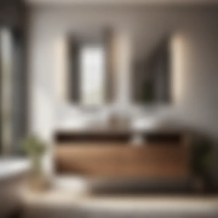 Simplicity Defined: Floating Double Vanity Minimalist Floating Double Bathroom Vanity with Vessel Sinks