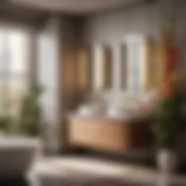 Floral Fusion: BTS-inspired Minimalist Bathroom Set Minimalist BTS-inspired bathroom set with floral accents
