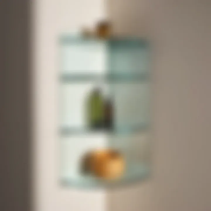 Minimalist Glass Corner Shelves