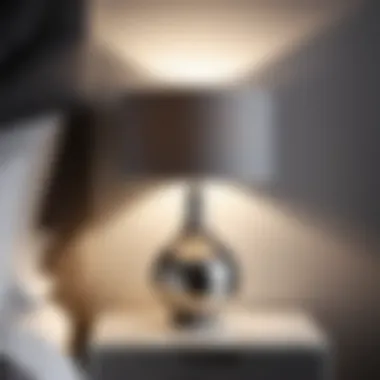 Minimalist Grey Lamp Illuminating Bedroom