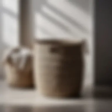 Minimalist Jute Laundry Basket with Lid in Monochrome Finish