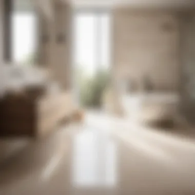 Timeless Limestone Flooring Minimalist limestone flooring in contemporary bathroom