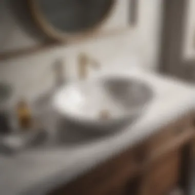 Luxurious Marble Sink Design Minimalist marble above-counter sink