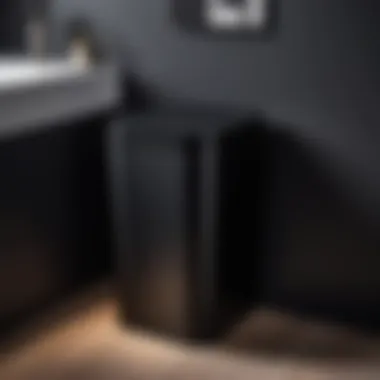Quiet Elegance - Soft Close Lid Feature Minimalist Matte Black Waste Bin with Soft Close Lid