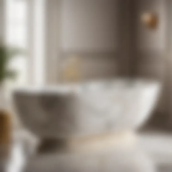 Sleek Marble-Designed Pedestal Bath Tub Minimalist Pedestal Bath Tub with Marble Finish