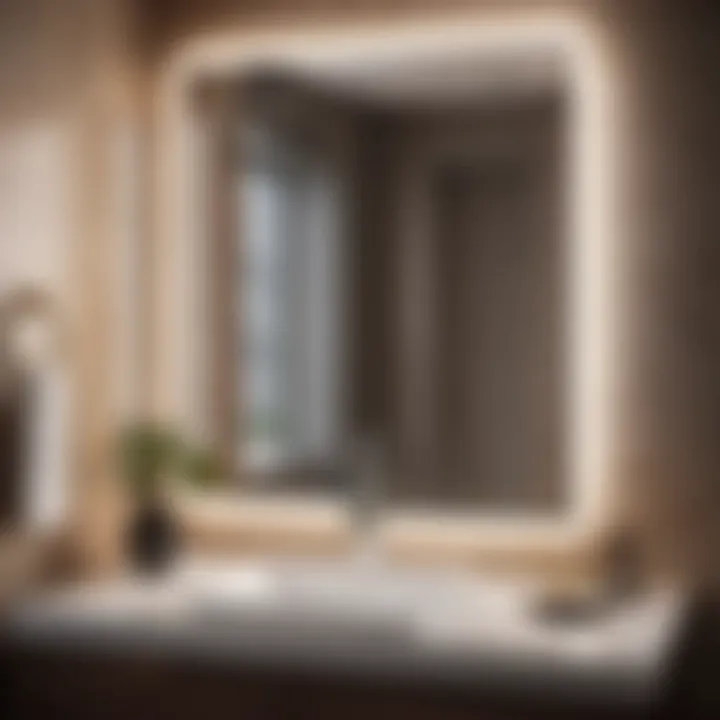 Contemporary Elegance: Plano Bath Glass Vanity Mirror Minimalist Plano Bath Glass Vanity Mirror