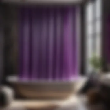 Sophisticated Stripes for a Clean and Sleek Look Minimalist Purple Striped Shower Curtain