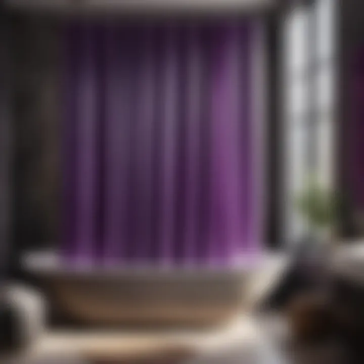 Sophisticated Stripes for a Clean and Sleek Look Minimalist Purple Striped Shower Curtain