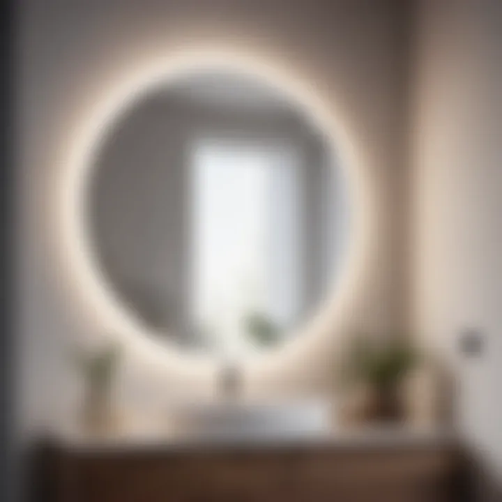 Minimalist Round Mirror for Bathroom