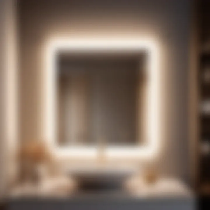 Minimalist square vanity light with soft glow