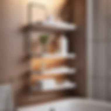 Minimalist Standing Shelf Design in Tiny Bathroom