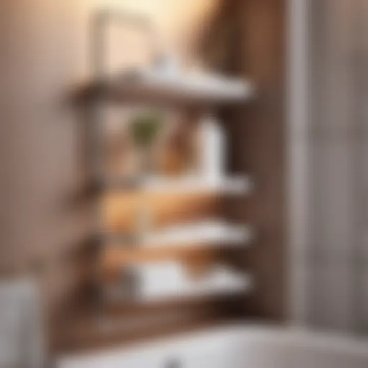 Minimalist Standing Shelf Design in Tiny Bathroom