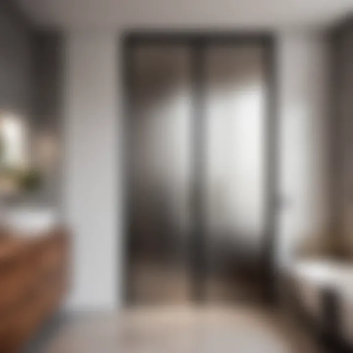 Sleek Steel Double Doors for a Minimalist Look Minimalist steel interior double doors for sleek bathroom design
