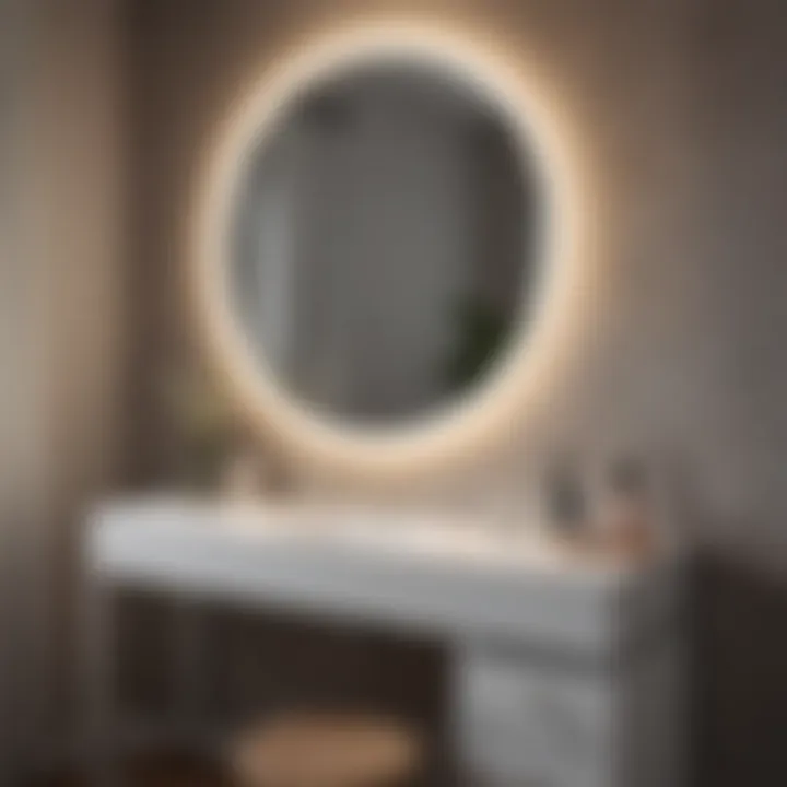 Minimalist Vanity Table with Decorative Mirror