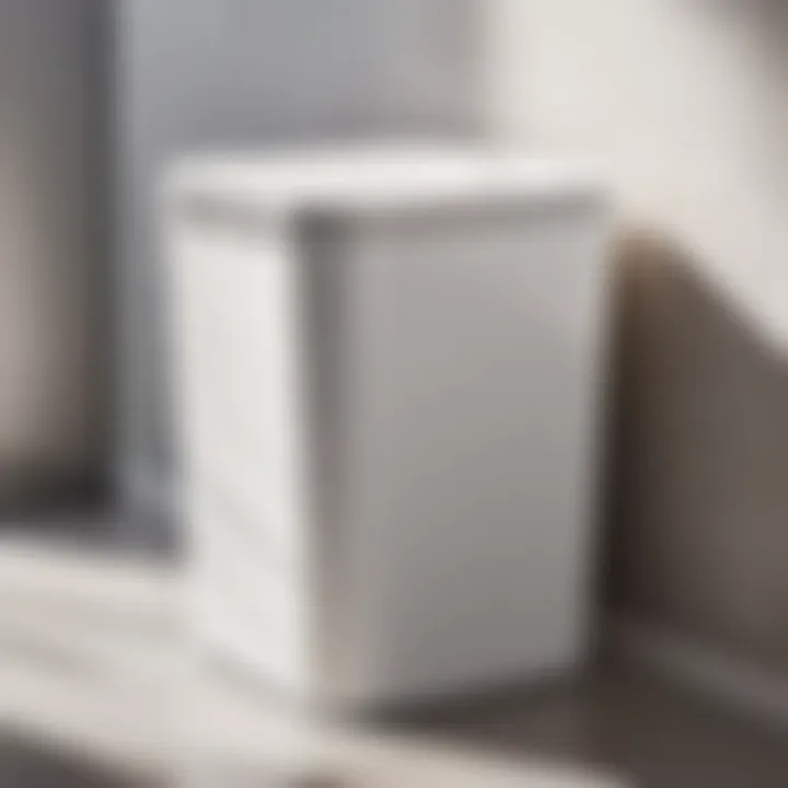 Minimalist White Bathroom Trash Bin