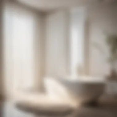 Sleek White Curtain for Contemporary Spaces Minimalist White Bathtub Curtain in Modern Bathroom