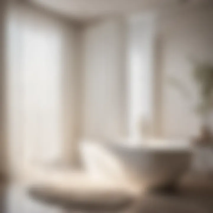 Sleek White Curtain for Contemporary Spaces Minimalist White Bathtub Curtain in Modern Bathroom