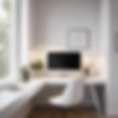 Sleek White Workspace Corner for Productivity Minimalist White Bedroom Workspace