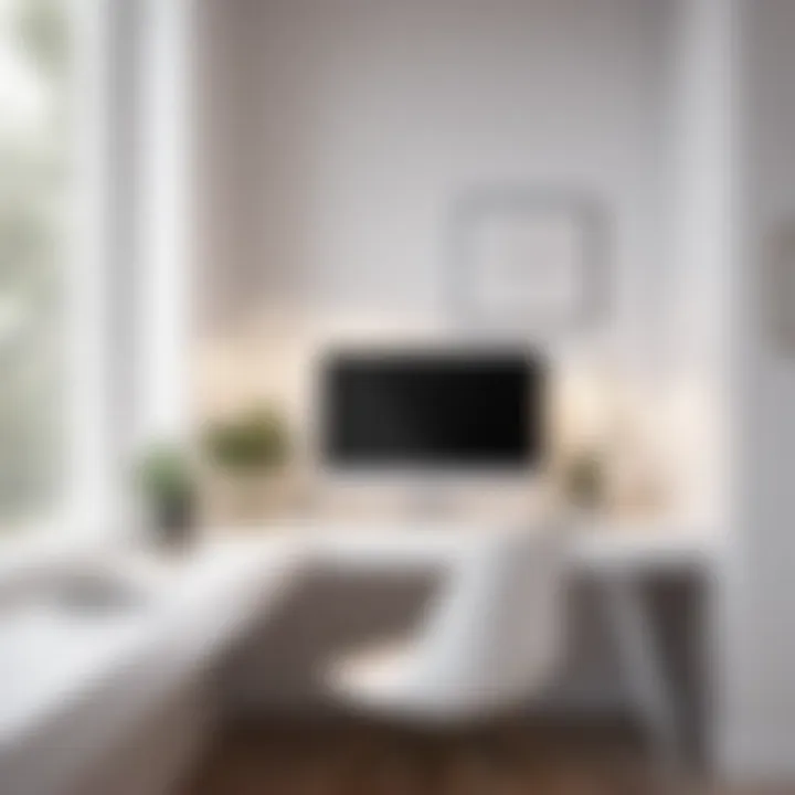 Sleek White Workspace Corner for Productivity Minimalist White Bedroom Workspace