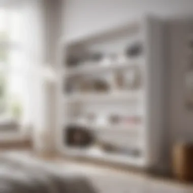 Sleek White Bookshelf Design Minimalist white bookshelf in a modern bedroom