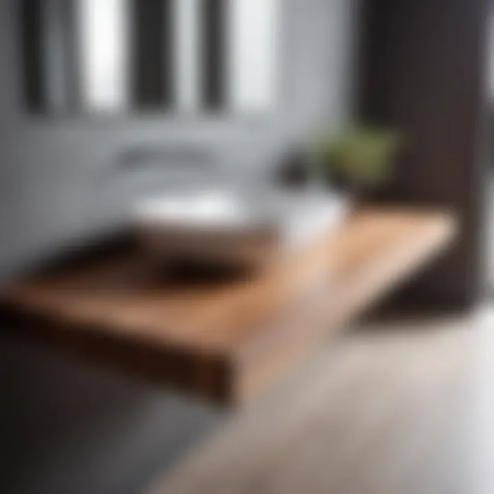 Minimalist Wood-Inspired Laminate Bathroom Countertop
