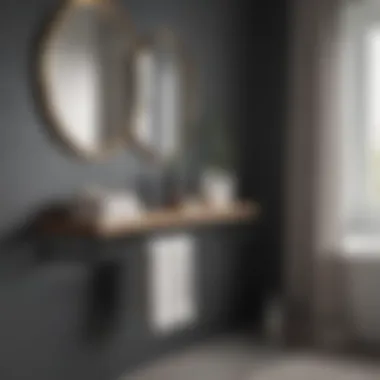Sleek minimalistic bathroom shelf with towel holder