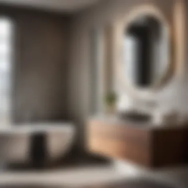 Graceful Simplicity in Bathroom Design Minimalistic modern bathroom vanity featuring right-sided sink