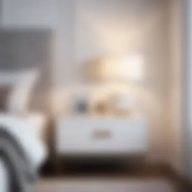 Minimalistic White Nightstands in White Bedroom