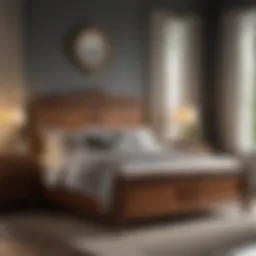Elegant mission style bed with rich wood finish