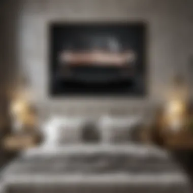 Sleek Sophistication Overhead Modern Abstract Print above Bed