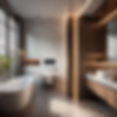 Sleek Integration of Air Conditioning in Bathroom Design Elegant bathroom interior with modern air conditioner