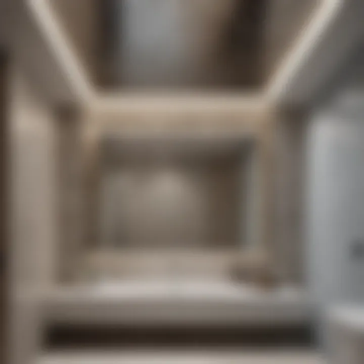 Modern bathroom ceiling with integrated lighting