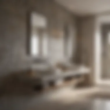 Close-up of innovative bathroom materials including stone and glass.