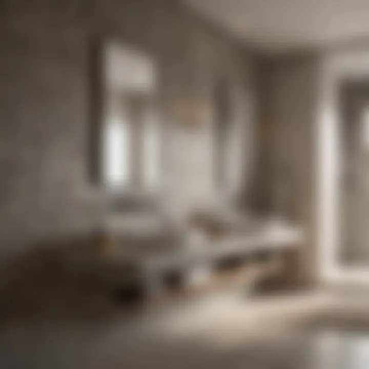 Close-up of innovative bathroom materials including stone and glass.