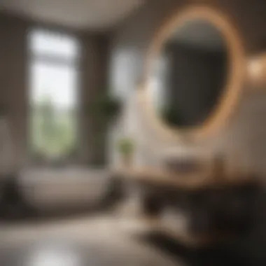 Stylish modern bathroom featuring sleek fixtures and minimalistic design.