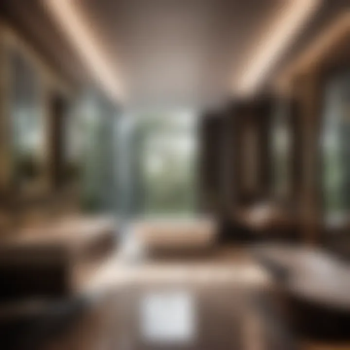 Modern bathroom showcasing a glossy paint finish