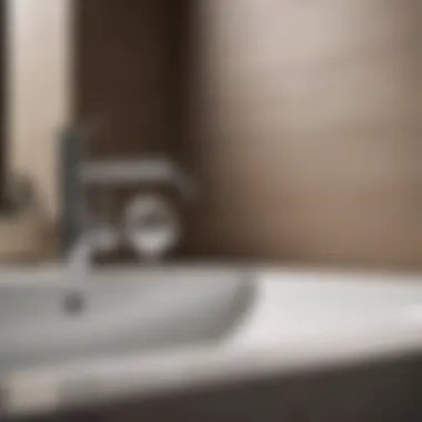 Close-up of a high-quality ball rod in a modern bathroom sink