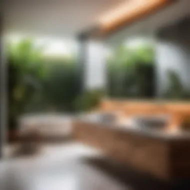 Organic Natural Vibes Modern bathroom with natural wood elements and greenery