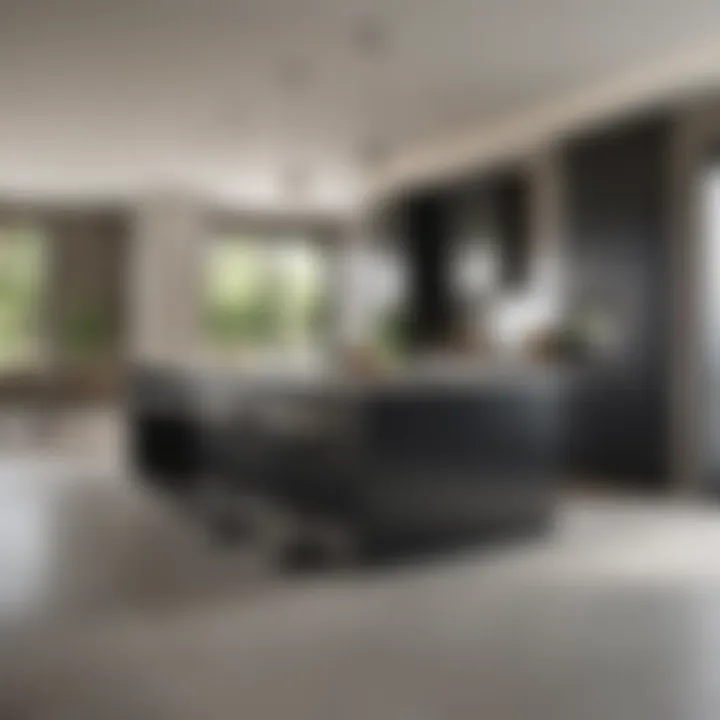 Sleek modern design with ample natural lighting in bay kitchen Modern bay kitchen with natural lighting and sleek finishes